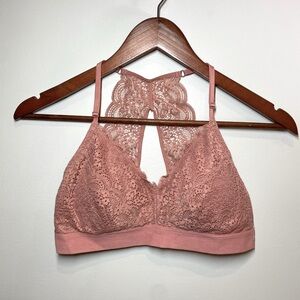 NWOT Mae Racerback Bralette dusty mauve with lace detailing size Med